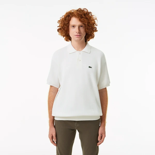 Трикотажное поло Lacoste из органического хлопка, белый, арт. AH7642