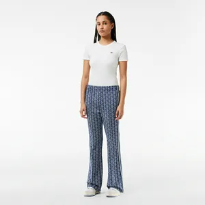 Расклешенные спортивные брюки Lacoste с монограммой, синий, арт. XF9313