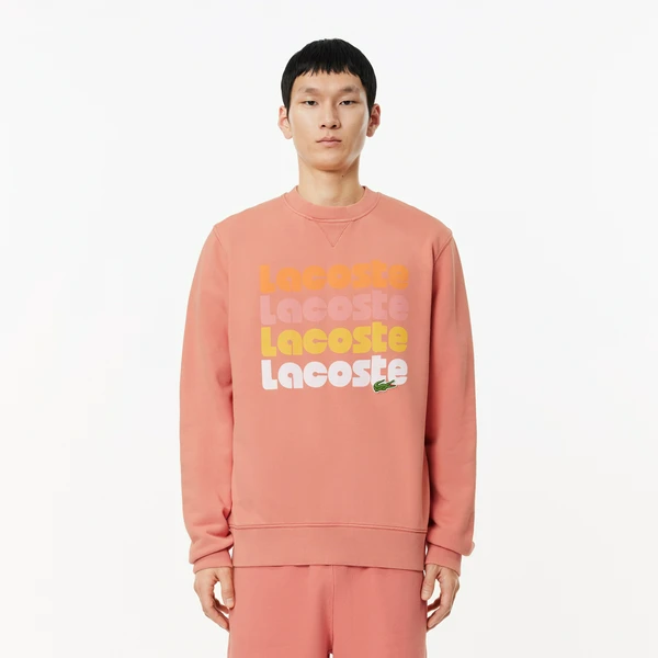 Свитшот Lacoste флисовый с принтом, розовый, арт. SH7504