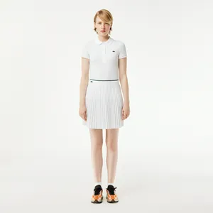 Юбка плиссированная Lacoste с эластичным поясом, белый, арт. JF2701