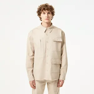 Мужская рубашка Lacoste с карманами, бежевый, арт. CH2501