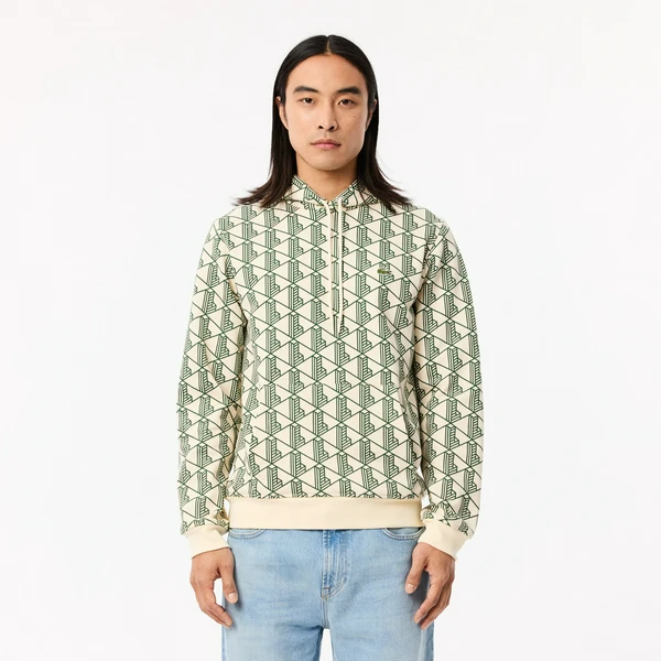 Мужское флисовое худи Lacoste Monogram, зеленый, арт. SH2855