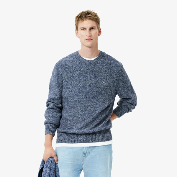 Свитер Lacoste меланжевый с круглым воротом, серый, арт. AH2920