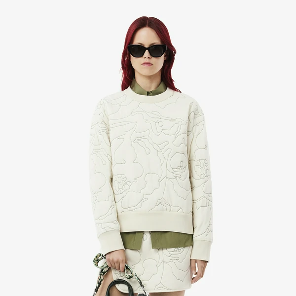 Женская двусторонняя толстовка Lacoste с вышивкой, хаки, арт. SF2686