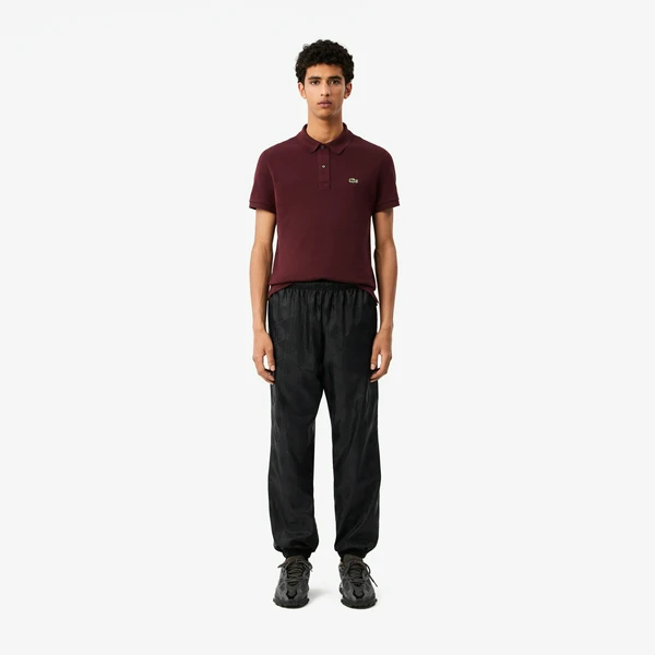 Спортивные брюки Lacoste с орнаментом и эластичным поясом, черный, арт. XH4013