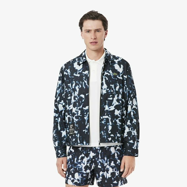 Ветровка Lacoste водоотталкивающая с принтом, черный, арт. BH9664