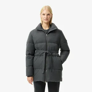 Парка Lacoste с воротом и поясом, серый, арт. BF2615R