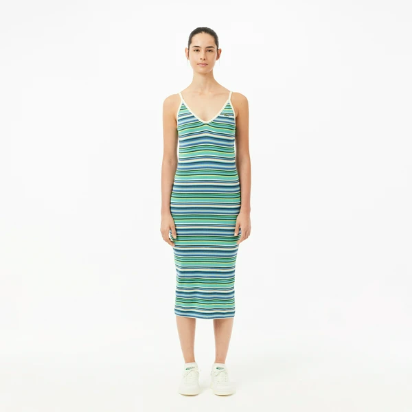 Длинное платье Lacoste в полоску, разноцветный, арт. EF7197