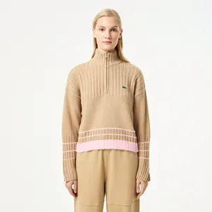 Свитер Lacoste на молнии, бежевый, арт. AF2517
