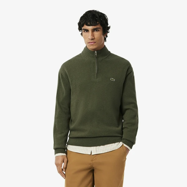 Свитер Lacoste на молнии, хаки, арт. AH3052