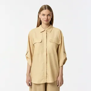 Рубашка Lacoste из тенселя, бежевый, арт. CF0410