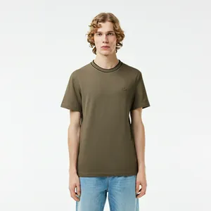 Футболка Lacoste с воротником в полоску, зеленый, арт. TH8174