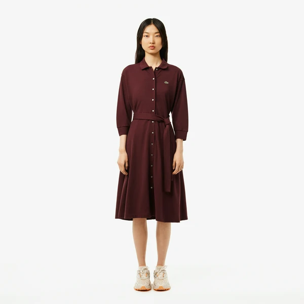 Платье Lacoste на пуговицах, красный, арт. EF0850