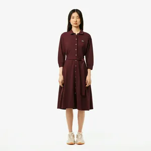Платье Lacoste на пуговицах, красный, арт. EF0850