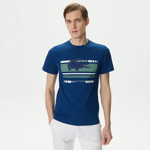 Футболка Lacoste с круглым вырезом, синий, арт. TH0418