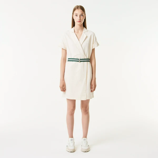 Платье Lacoste с поясом, белый, арт. EF0415