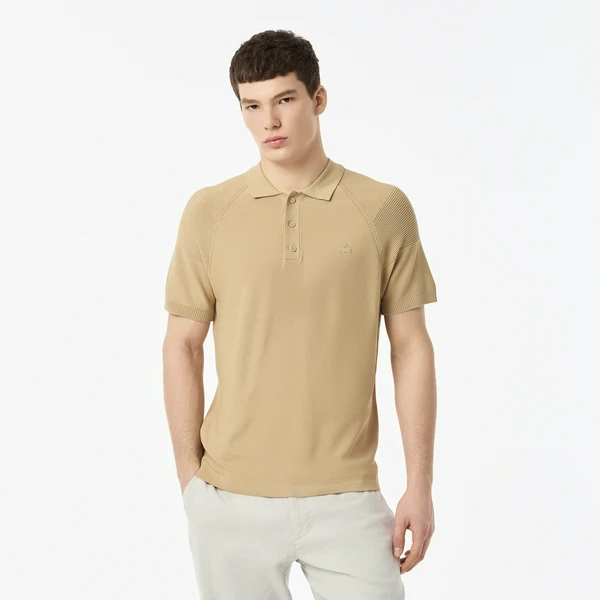 Поло Lacoste трикотажное, бежевый, арт. AH0322