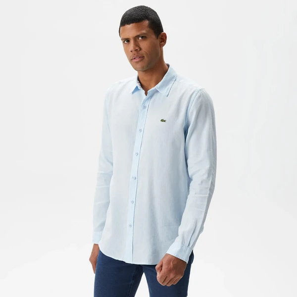 Рубашка Lacoste из льна, голубой, арт. CH0410S