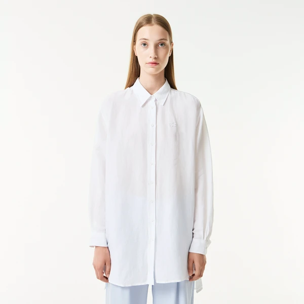 Рубашка Lacoste льняная, белый, арт. CF0406
