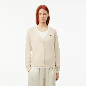Кардиган Lacoste с v-образным вырезом, белый, арт. AF9545