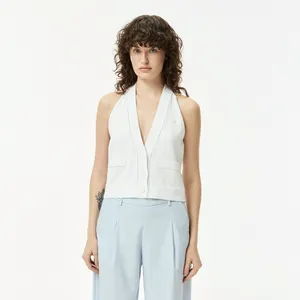 Кардиган без рукавов Lacoste, белый, арт. AF0506