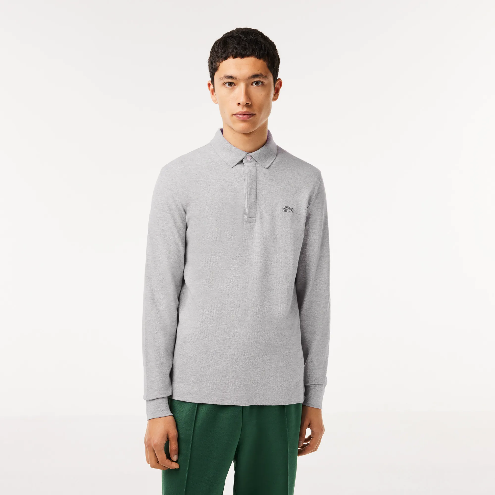 Поло Lacoste с длинными рукавами, серый, арт. PH2481