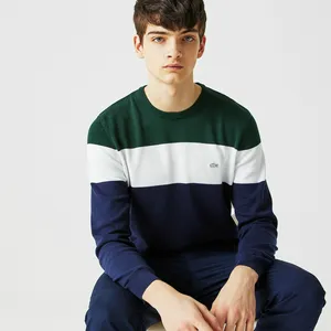 Мужской свитер Lacoste с эластичными манжетами и круглым вырезом, разноцветный, арт. AH2157