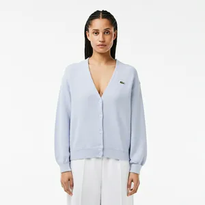 Женский кардиган Lacoste из органического хлопка, голубой, арт. AF5631