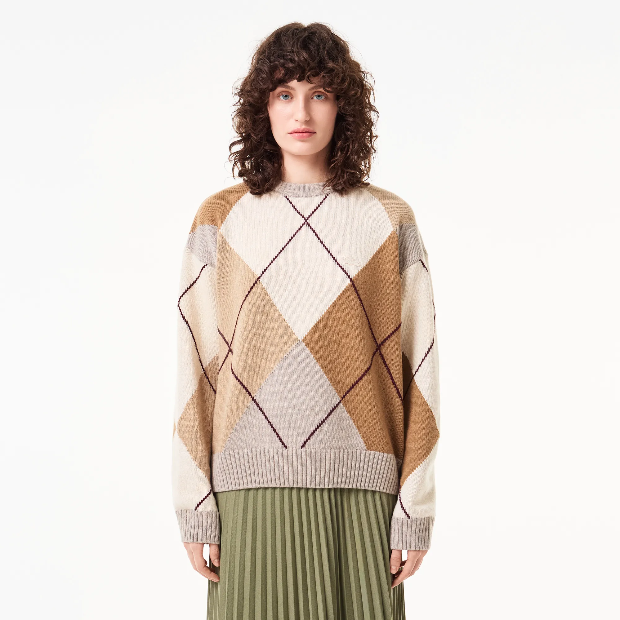 Женский свитер Lacoste Relaxed Fit, бежевый, арт. AF2511
