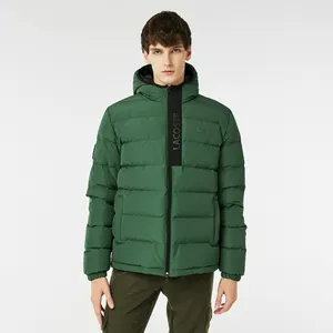 Мужская стёганая куртка Lacoste с капюшоном, зеленый, арт. BH2348