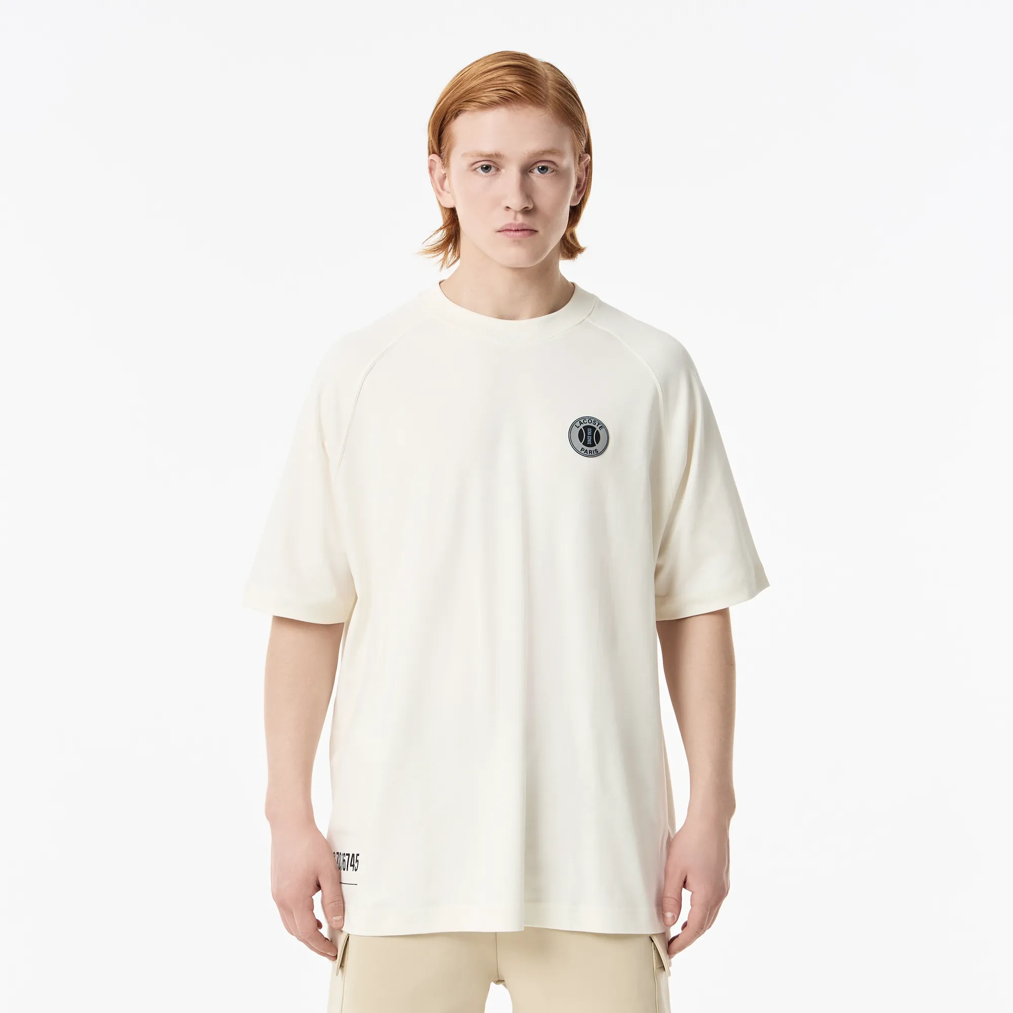 Мужская футболка Lacoste из хлопка, белый, арт. TH0501