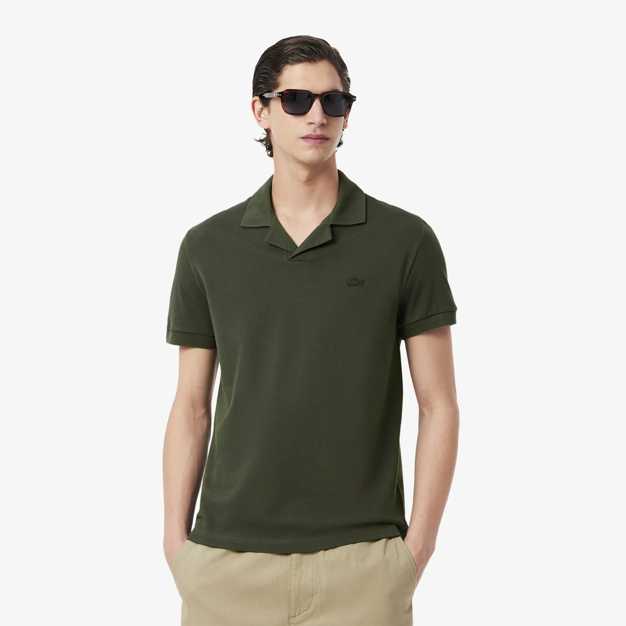 Мужское поло Lacoste из органического хлопка, хаки, арт. PH0084