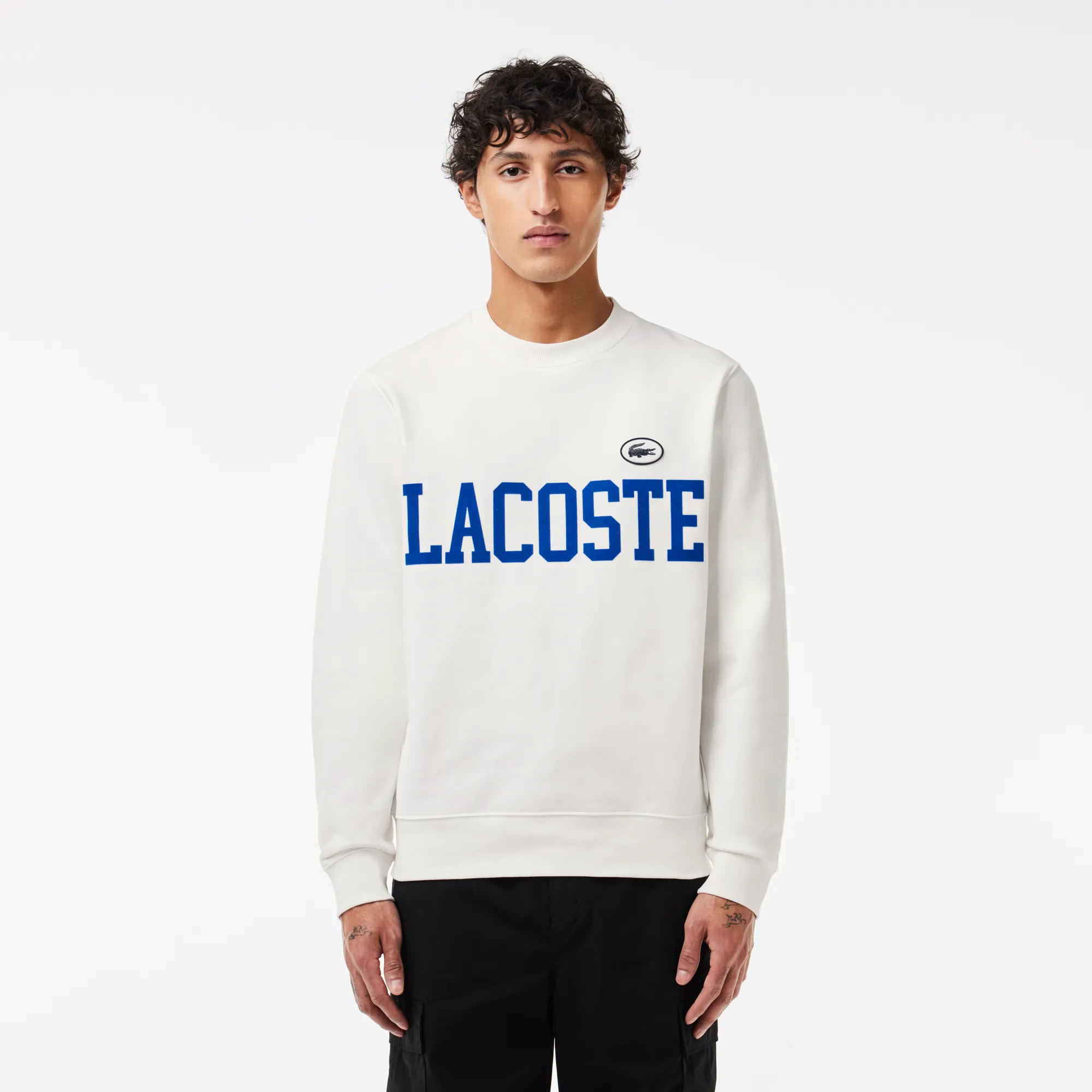 Мужская флисовая толстовка Lacoste, белый, арт. SH7420