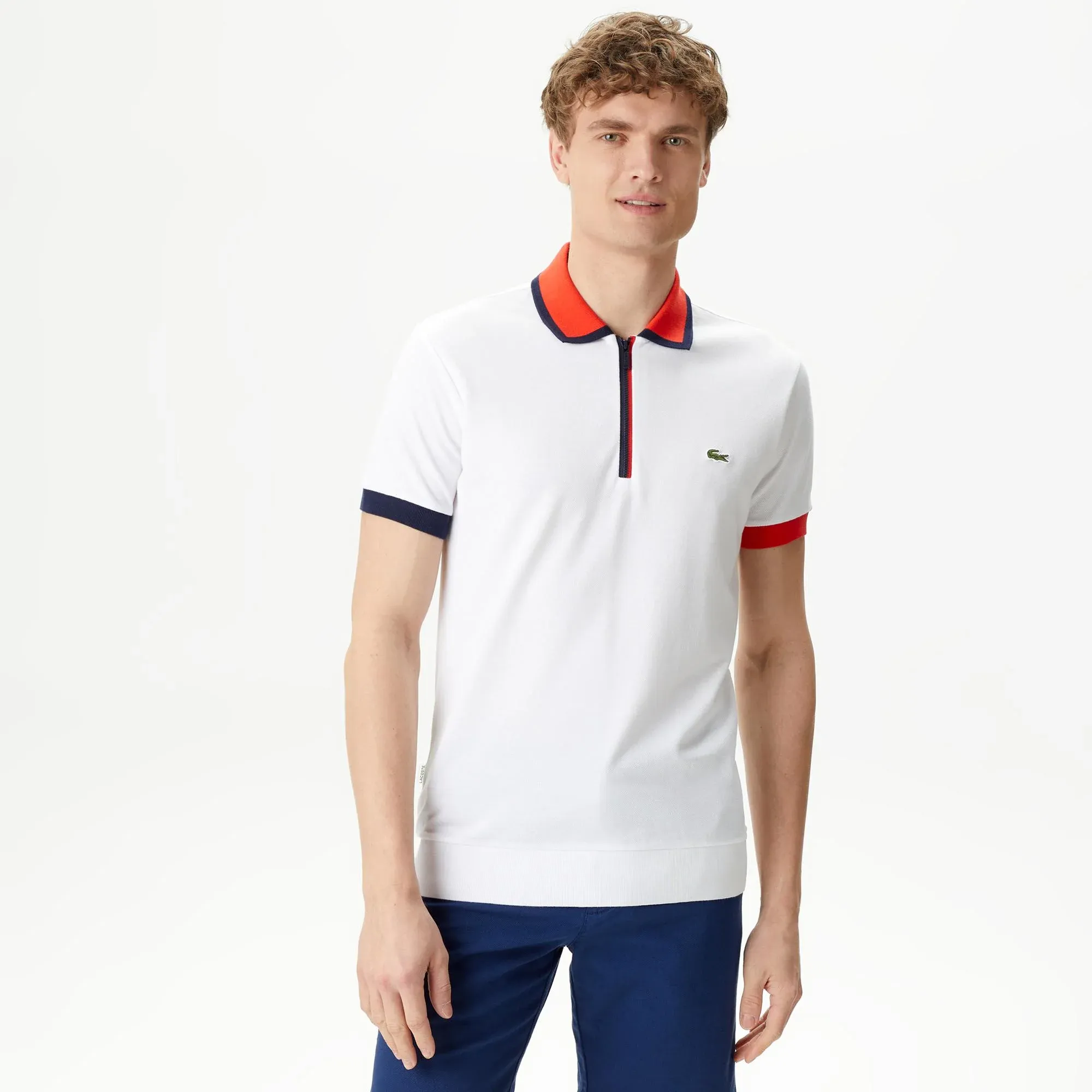 Мужское хлопковое поло Lacoste Regular Fit, белый, арт. PH0460