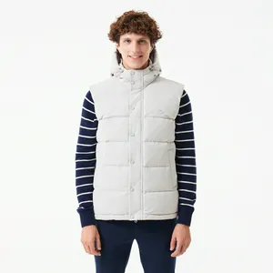 Мужской утеплённый жилет Lacoste с капюшоном, серый, арт. BH2531