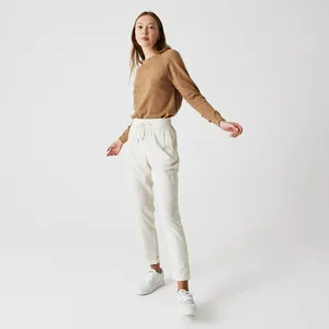 Женские брюки Lacoste с поясом на шнурке, белый, арт. HF0110