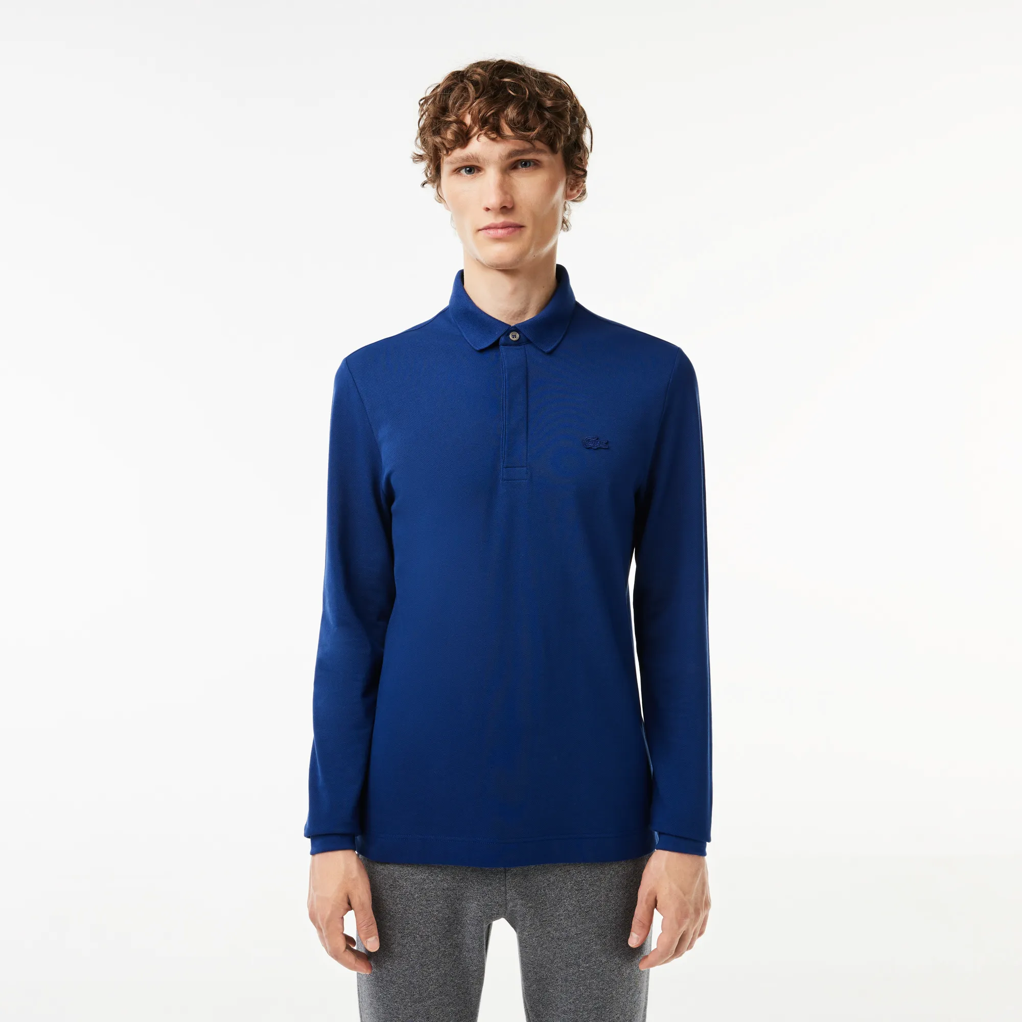 Мужское поло Lacoste с длинными рукавами, синий, арт. PH2481