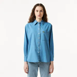 Женская джинсовая рубашка Lacoste OVERSIZED, голубой, арт. CF0036