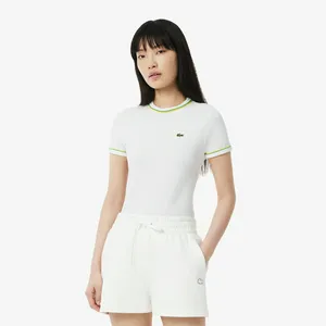 Женская хлопковая футболка Lacoste, белый, арт. TF0347