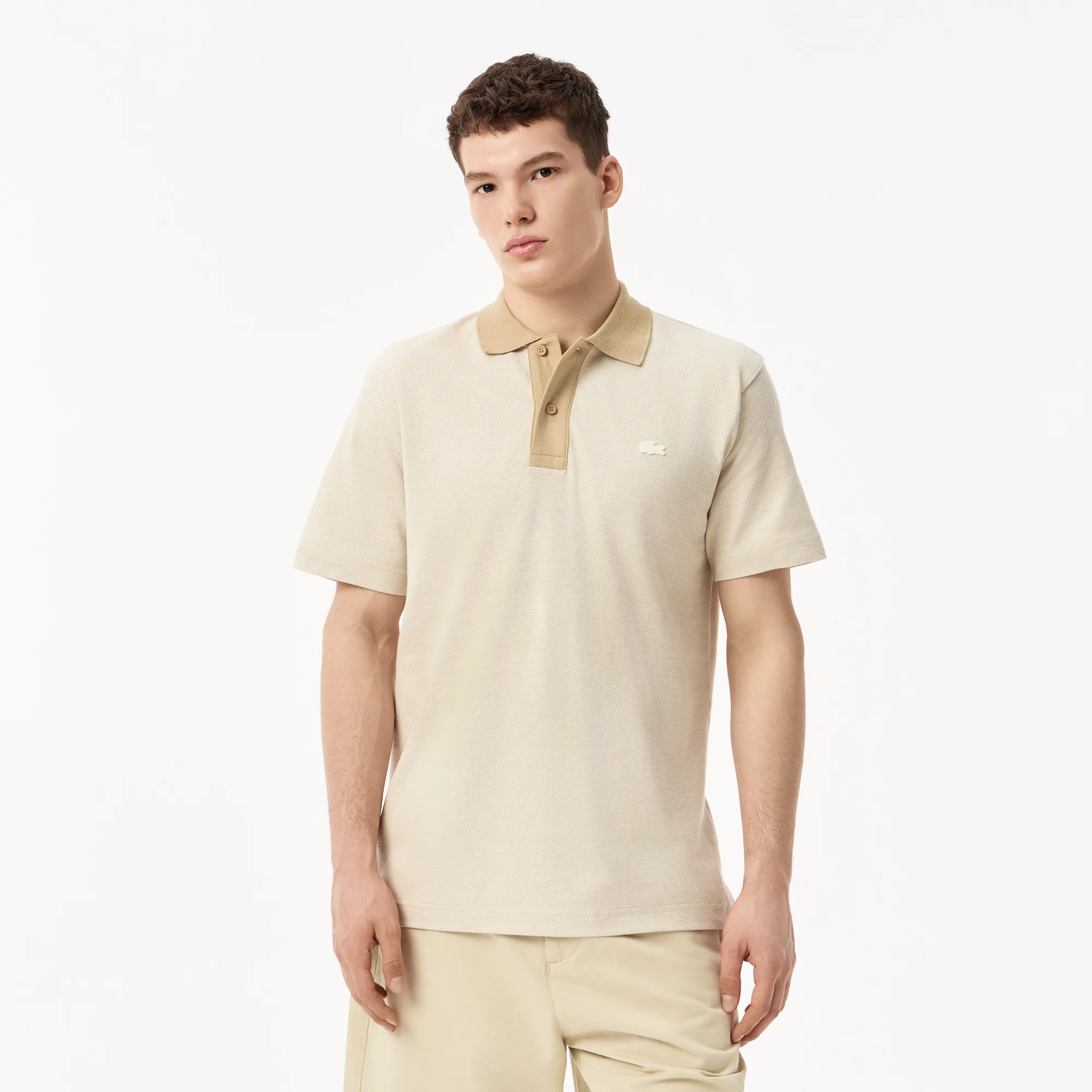 Мужское поло Lacoste из хлопка, белый, арт. PH0564