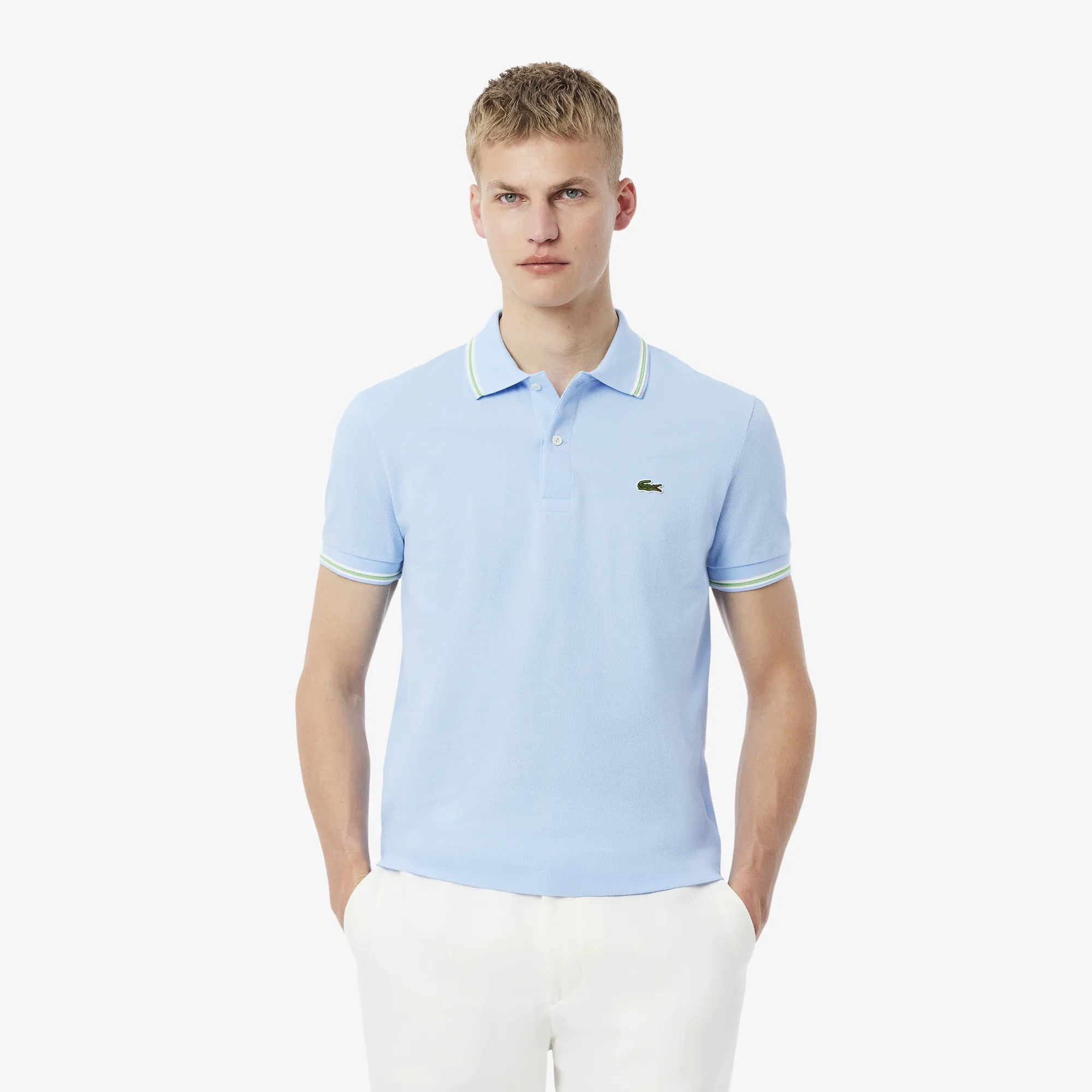 Мужское поло Lacoste из хлопка, голубой, арт. PH9875