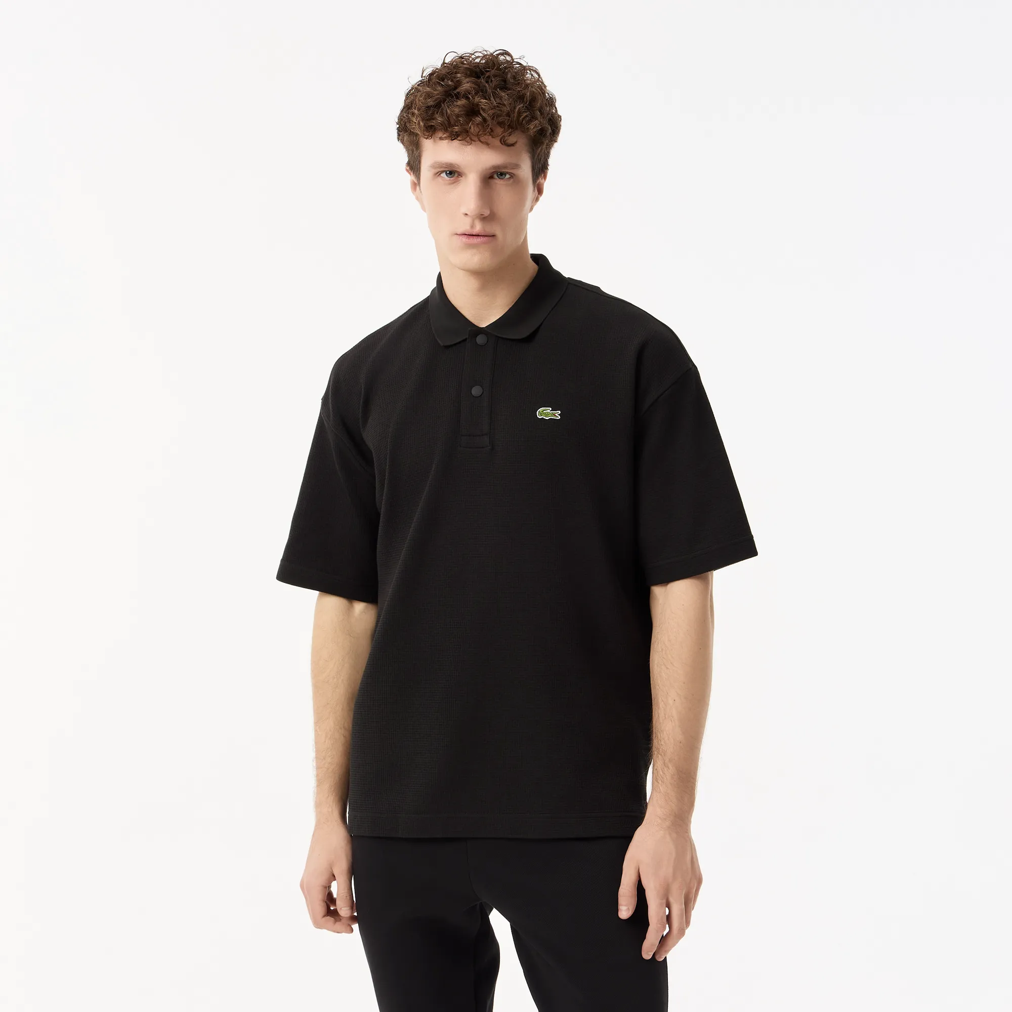 Мужское поло Lacoste из хлопка, черный, арт. PH0530