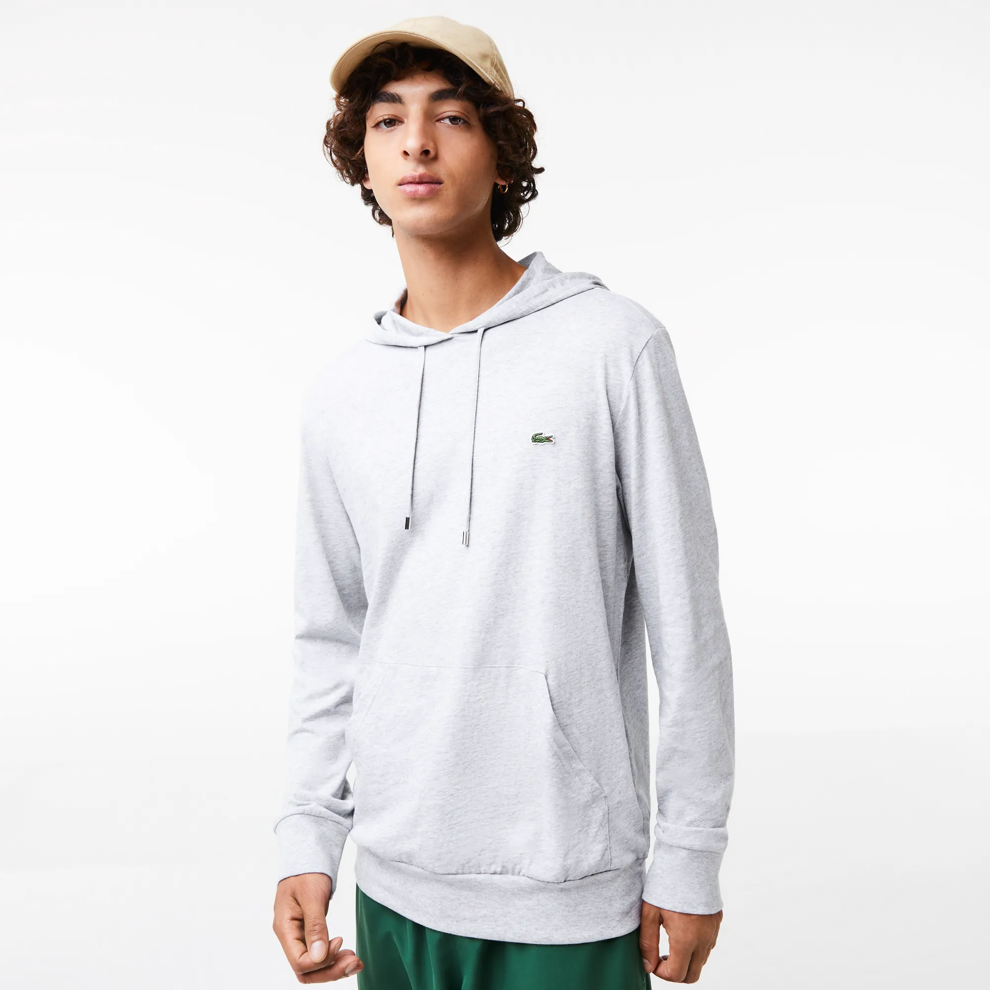 Мужская футболка Lacoste с капюшоном, серый, арт. TH9349
