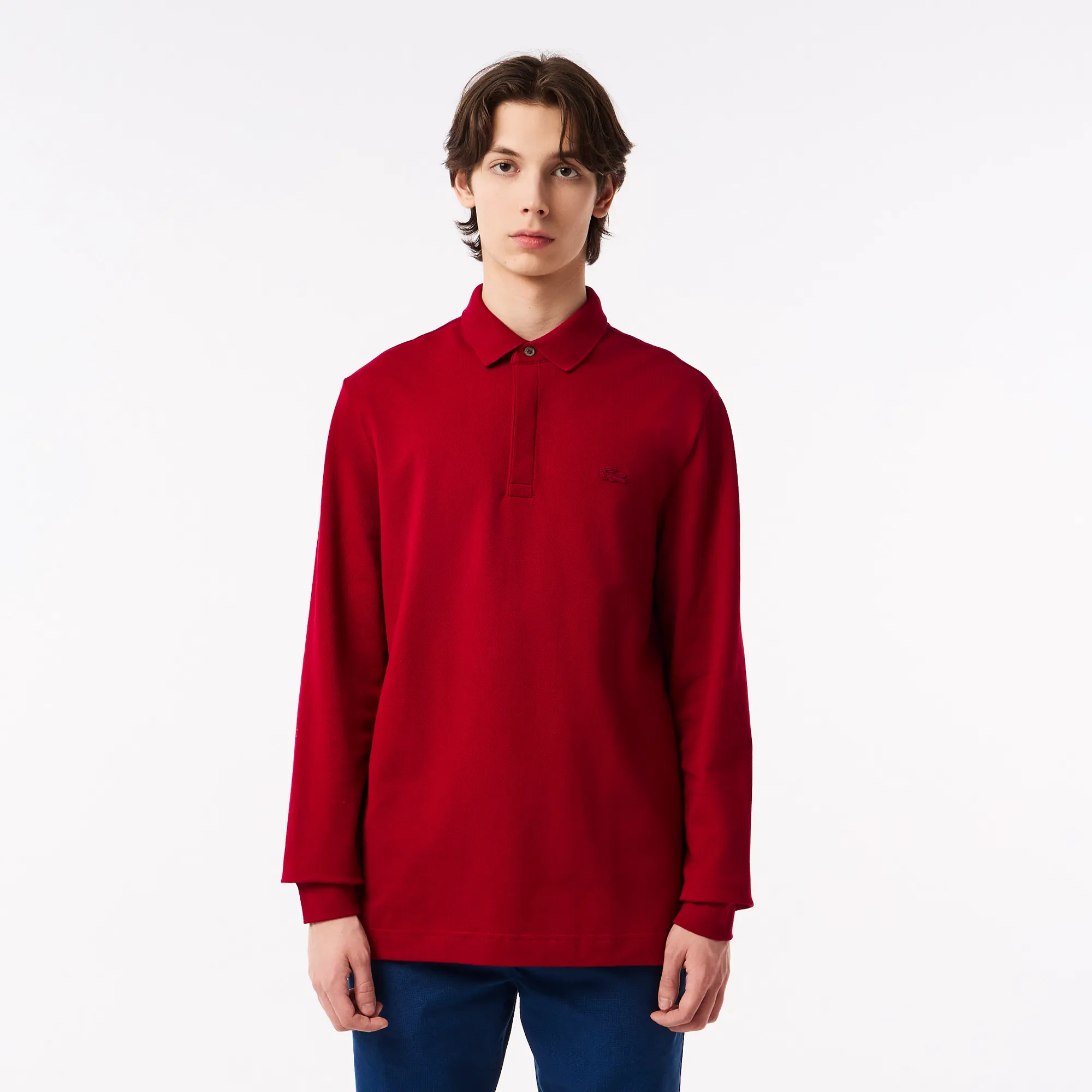 Мужское поло Lacoste с длинным рукавом, красный, арт. PH2481P