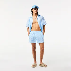 Мужские плавки Lacoste с монограммой, голубой, арт. MH5641