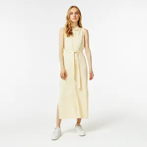 Женское платье-поло Lacoste с поясом, желтый, арт. EF1107