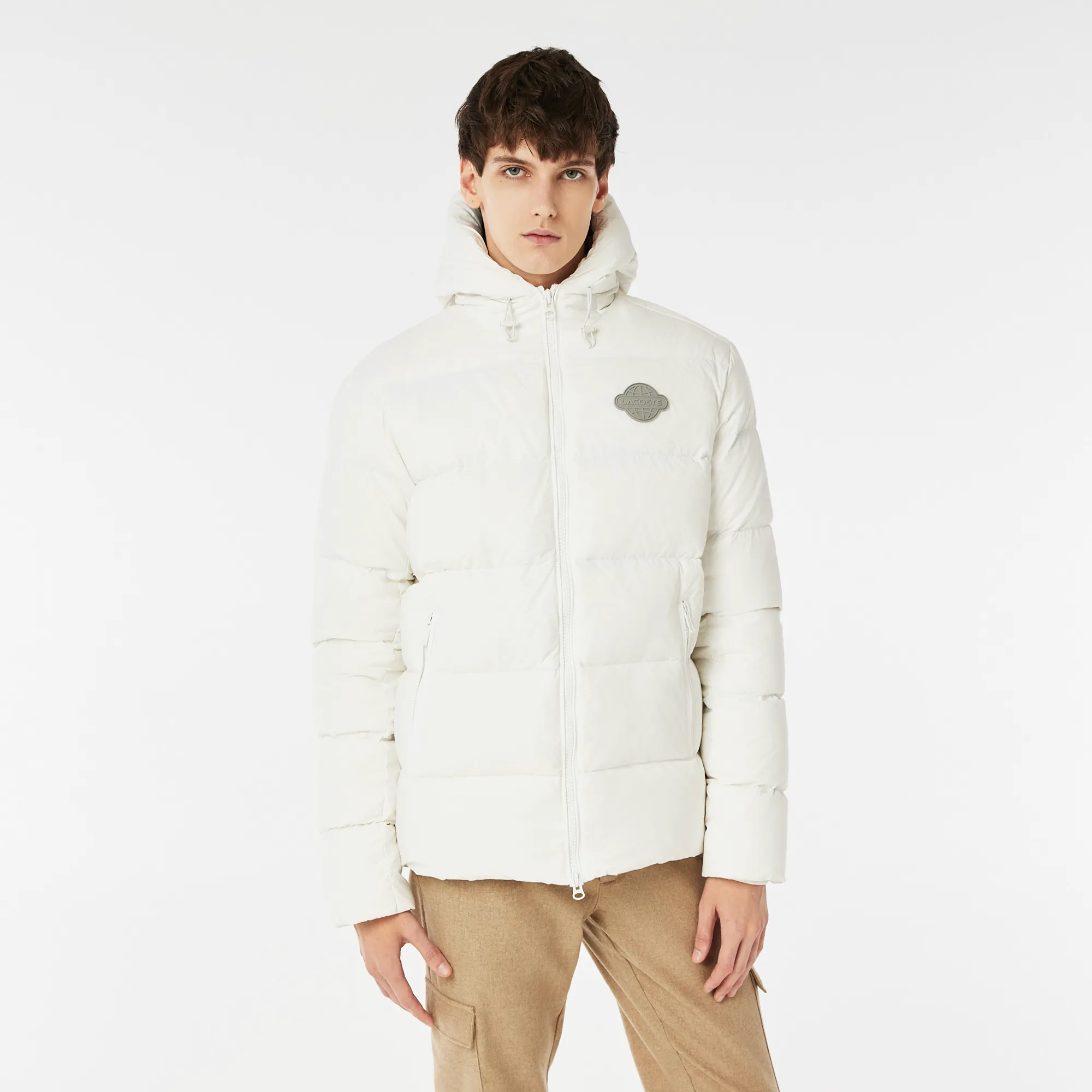 Мужская короткая куртка-пуховик Lacoste, белый, арт. BH2417R