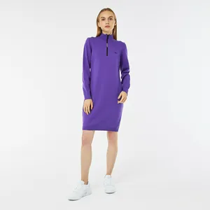 Женское платье Lacoste с длинным рукавом на молнии, фиолетовый, арт. EF2312