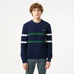 Мужской свитер Lacoste Relaxed Fit в полоску, синий, арт. AH2507