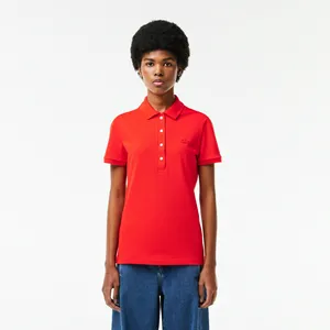 Женское поло Lacoste Slim Fit из эластичного хлопка, красный, арт. PF5462
